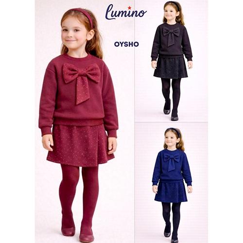 Lumino 20475 Kız Çocuk Oysho Taşlı Şort Etekli 4-8 Yaş