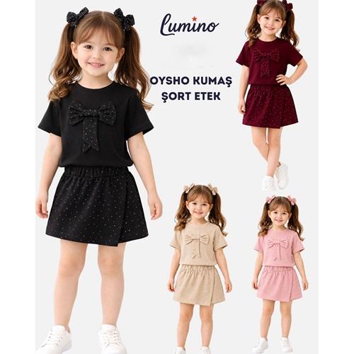 Lumino 20470 Kız Çocuk Oysho Taş Baskılı Yelekli Takım 9-13 Yaş