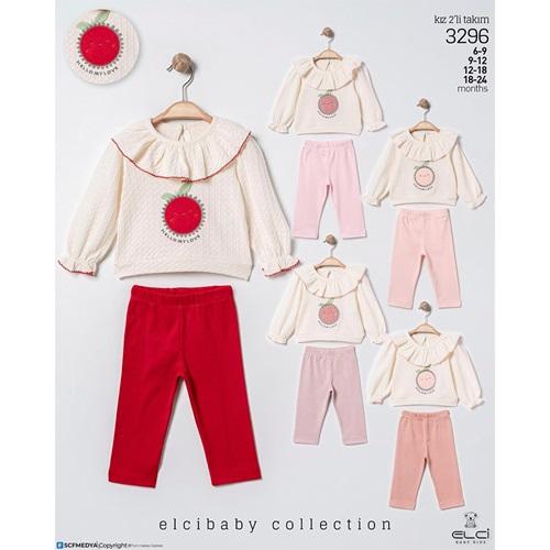 Elci 3296 Kız Bebe Müslüm Güneş Nakışlı Takım 6-24 Ay
