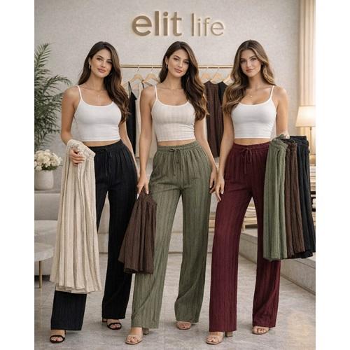 Elit Lıfe 156 Bayan Battal Fırfırlı Bol Paça Tek Alt 3XL-7XL