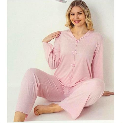 Sude P100-795 Bayan Alaçatı Gömlek Uzun Kol Pijama Takımı M-2XL