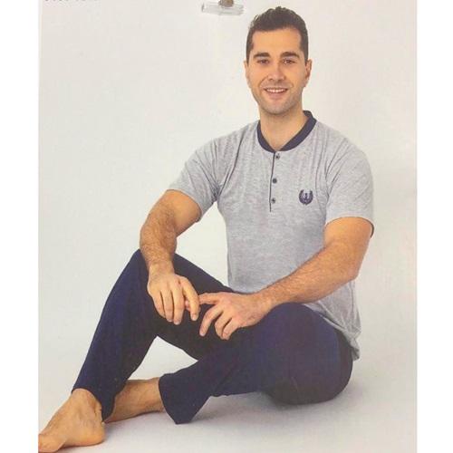 Sude P100-0017 Erkek Cotton 3 Doğumeli Kısa Kol Pijama Takımı M-2XL