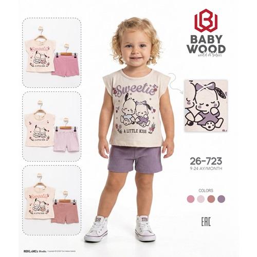 Babywood 723 Kız Bebe Penye Sweetie Baskılı Takım 9-24 Ay