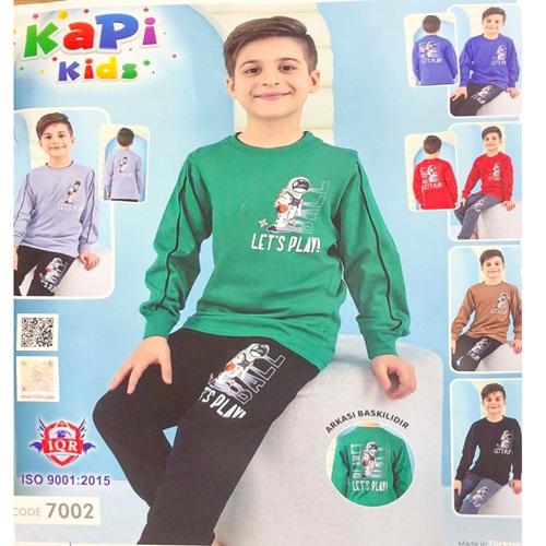 Kapi Kds 7002 Erkrk Çocuk Penye Uzay Baskılı Uzun Kol Pijama Takımı 3-6 Yaş