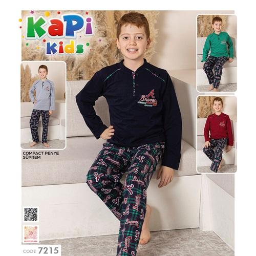 Kapi Kids 7215 Erkek Çocuk Penye Gez A Brans Baskılı Uzun Kol Pijama Takımı 11-15 Yaş
