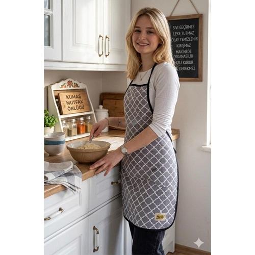 Vay be Desenli Kumaş Mutfak Önlüğü