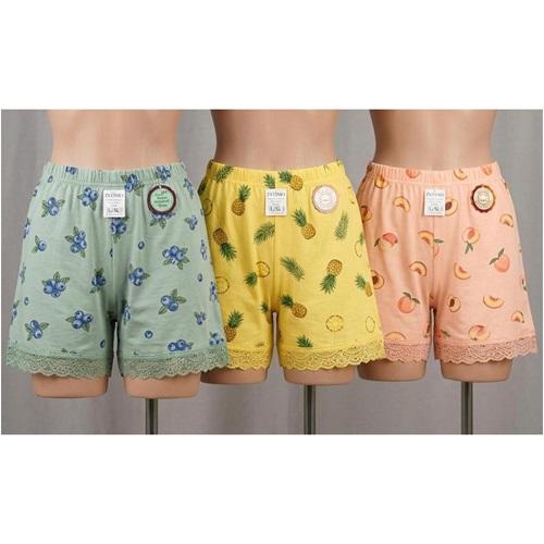 İntimo 2806 Bayan Penye Likralı Desenli Dantelli Şort