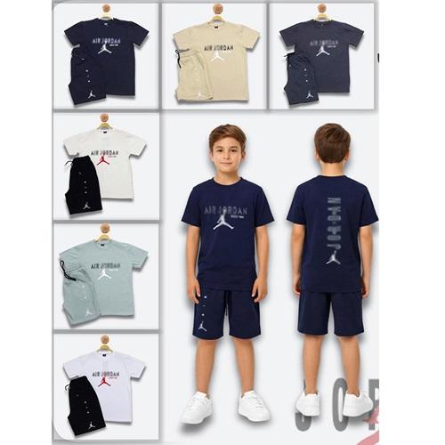 Jordan 4026-88 Erkek Çocuk Penye Aır Jordan Baskılı Şortlu Takım 13-16 Yaş