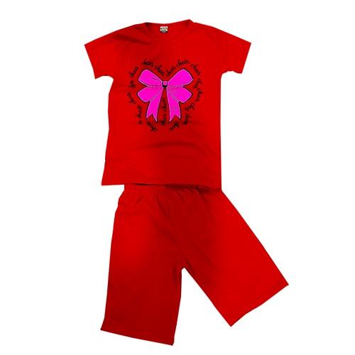 Ataoğlu Kız Çocuk Openet Kumaş Fiyonk Baskılı Şortlu 2 Li Takım 4-12 Yaş