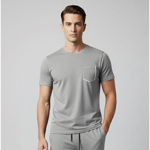 Los Santos M 457 Erkek Modal Kol Ve Etek Reçme Sol Ön Cepli Sıfır Yaka Tişört S-2XL