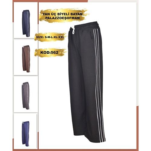 Yılmazcan BE 562 Bayan Yan 3 Biyeli Bol Paça Eşofman Alt S-2XL