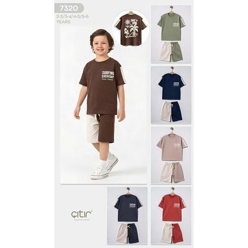 Çıtır Kids 7320 Erkek Çocuk Penye Surfıng Everyday Baskılı Şortlu Takım 2-6 Yaş