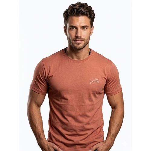 By Alaz 242 Erkek Penye Süprem Nakışlı Simit Yaka Tişört S-2XL