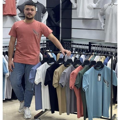 By Alaz 226 Erkek Penye Süprem Baskılı Simit Yaka Tişört S-2XL