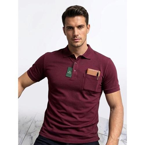 By Alaz 127 Erkek Lacost Kumaş Bantlı Yakalı Tişört S-2XL