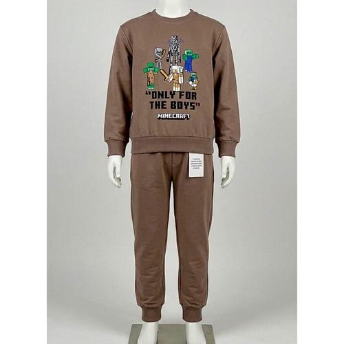 My Hanne 20402 Erkek Çocuk Penye Mınecraft Baskılı Takım 6-9 Yaş