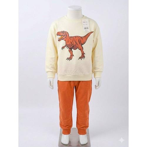 Lumino 20103 Erkek Çocuk Penye Dinozor Baskılı Takım 2-5 Yaş