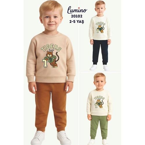 Lumino 20102 Erkek Çocuk Penye Tıgers Baskılı Takım 2-5 Yaş