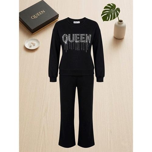 Lumino 20471 Kız Çocuk Oysho Queen Taş Baskılı 2 Li Takım 4-8 Yaş