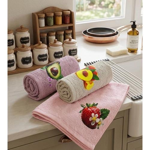 Hasgül Pıraye Home Desenli Hediyelik Kutulu Mutfak Havlusu 30x50cm