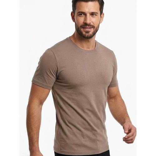 By Alaz 852 Erkek Oysho Düz Model Simit Yakalı Tişört S-2XL