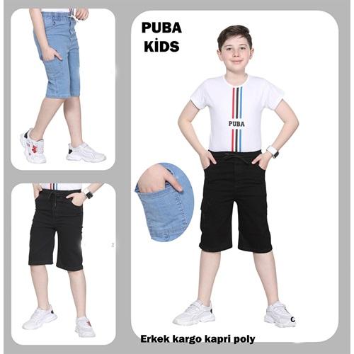 Puba 2904 Erkek Çocuk Basıc Kargo Cepli Kapri 5-13 Yaş