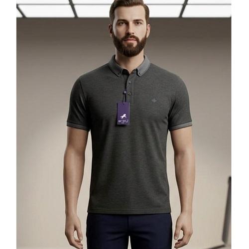 Emin 119 Erkek Oxford Cepsiz Dik Yaka Tişört S-2XL