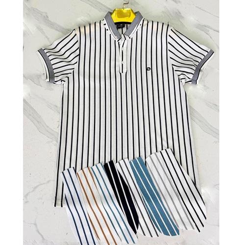 Emin 144 Erkek Wafle Bant Çizgili Dik V Yaka Tişört S-2XL