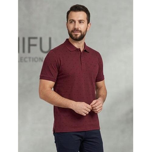 Emin 204 Erkek Jakarlı Noktalı Yakalı Tişört M-3XL