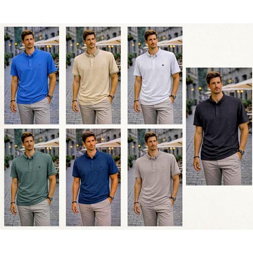 Emin 114 Erkek Waffle Dik Yaka Tişört S-2XL