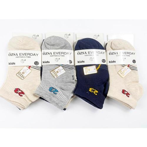 Özsa Everday 9994 Erkek Çocuk Oysho 3 Lü Kuşaklı Desenli Patik Çorap
