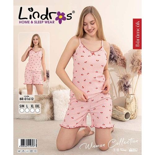 Lindros BR-01612 Bayan Bürümcük Dantelli İp Askılı Şortlu Takımı S-2XL