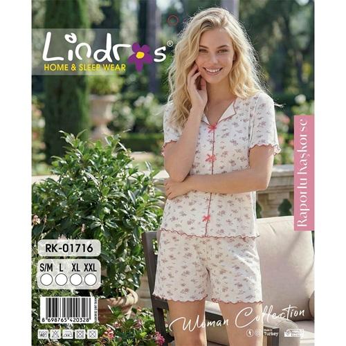 Lindros RK-01716 Bayan Raporlu Kaşkorse Desenli Şortlu Takımı S-2XL