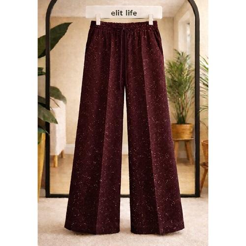 Elit Lıfe 163 Bayan Simli Kumaş Bol Paça Çımalı Eşofman Alt S-2XL