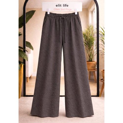 Elit Lıfe 167 Bayan Battal Çilek Kumaş Geniş Paçalı Eşofman Alt 3XL-7XL