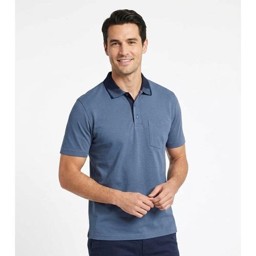 Emfu 195 Erkek Battal Düz Ringerli Cepli Yakalı Tişört 3XL-6XL