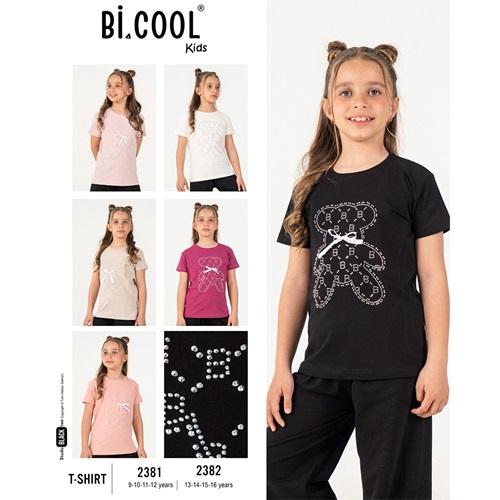 Bi Cool 2382 Kız Çocuk Penye Boncuklu Aycık Nakışlı Tişört 13-16 Yaş