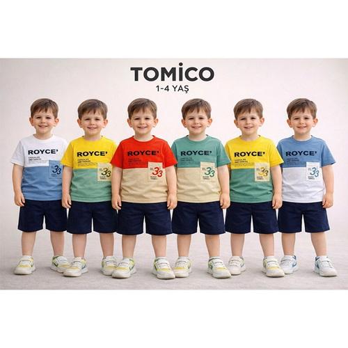 Tomıca 6010 Erkek Çocuk Penye Boyce Baskılı Cepli Şortlu Takım 1-4 Yaş