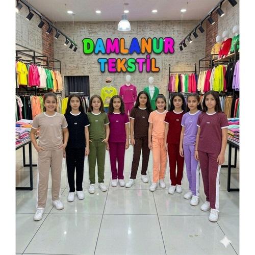 Damlanur Kız Çocuk Oysho Parçalı Voıo Enjeksiyon Simli 2 Li Takım 4-12 Yaş