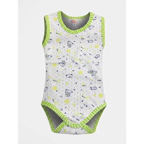 Msa 1305 Bebe Raporlu İnterlok Askılı Desenli Çıtçıtlı Badi 2-4 Yaş