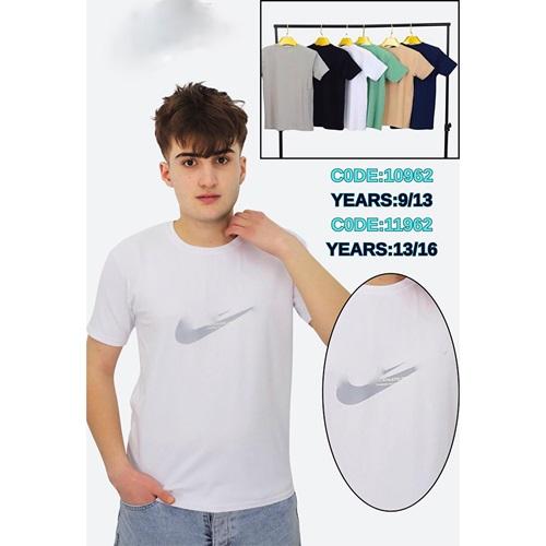 Papatyam Kids 10962 Erkek Çocuk Penye Marka Ön Transfer Baskılı Tişört 9-12 Yaş