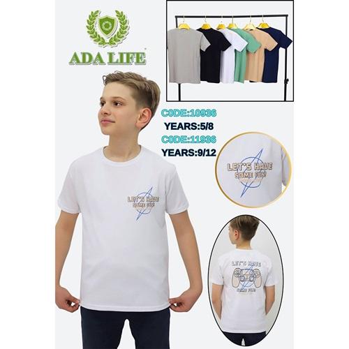 Ada Life 11936 Erkek Çocuk Penye Lets Have Some Fun Ön Arka Baskılı Tişört 9-12 Yaş