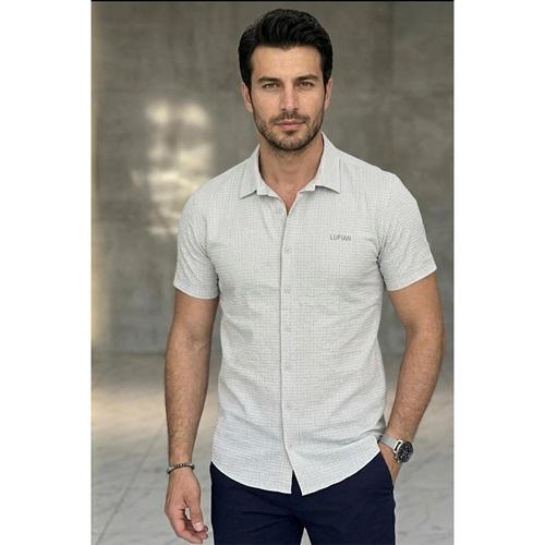 Strongx G0072 Erkek Fantazi Melaj Kısa Kol Gömlek S-2XL