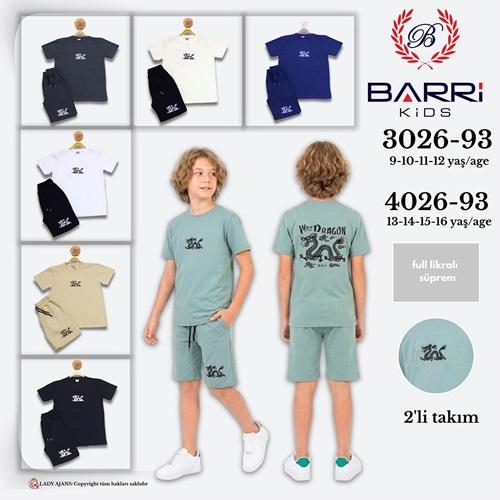 Barri 402693 Erkek Çocuk Penye Ejder Baskılı Şortlu Takım 13-16 Yaş
