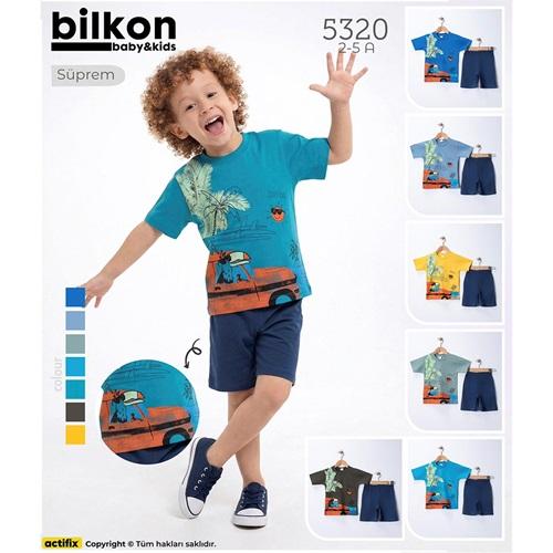 Bilkon Baby 5320 Erkek Çocuk Kargalı Baskılı Şortlu Takım 2-5 Yaş