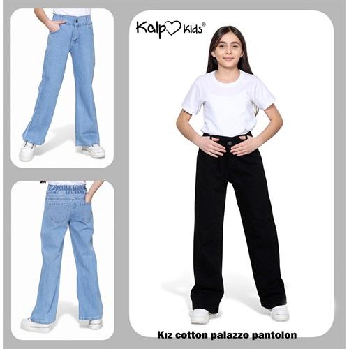 Kalp Kids 1724-2 Kız Çocuk Cotton Palazzo Mom Jeans Pantolon 11-15 Yaş