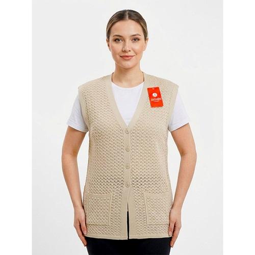 Jasmin Kılıçbey Bayan Battal Triko Releks Petekli Yelek 2XL