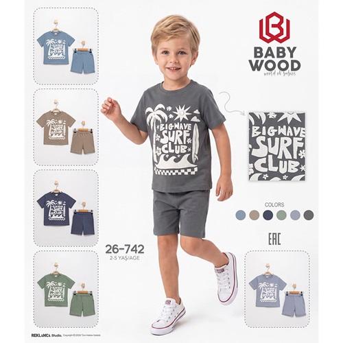 Babywood BW-26-742 Erkek Çocuk Penye Sure Club Baskılı Şortlu Takım 2-5 Yaş