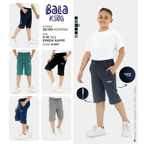 Bala Kids 0807 Erkek Çocuk Kompak Penye Yapıştırma Cep Kaprı 13-16 Yaş