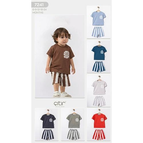 Çıtır Kids 07330 Erkek Bebe Penye Pitikareli Takım 6-24 Ay